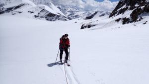 Stoupání na laně ledovcem Nördliches Bockkarkees