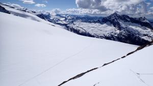 Příchod na Gruberscharte