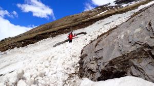 Stejná lavina po cestě nazpátek 