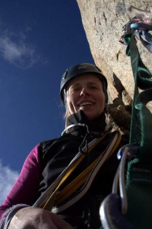 krutolezec Feu na vrcholu Greponu