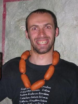 Věnec buřtů, plzeňská restaurace Anděl