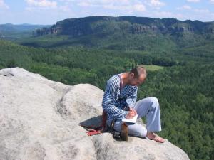 Na vršku Zinne, vzadu Bloszstock